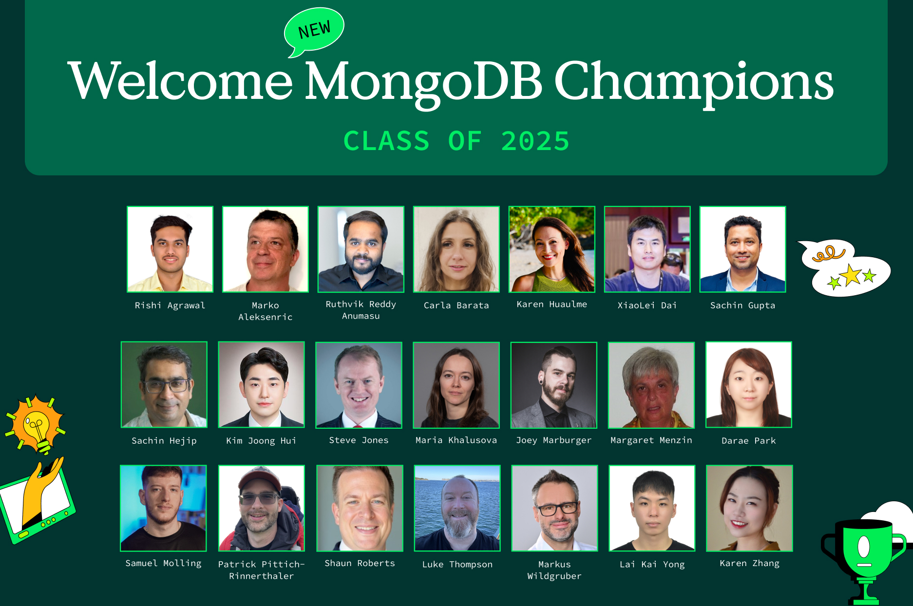 Image with the photos of each of the community champions